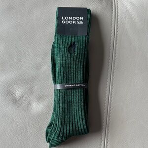 London Sock Co. Men's Organic Cotton Ribbed Socks — Green